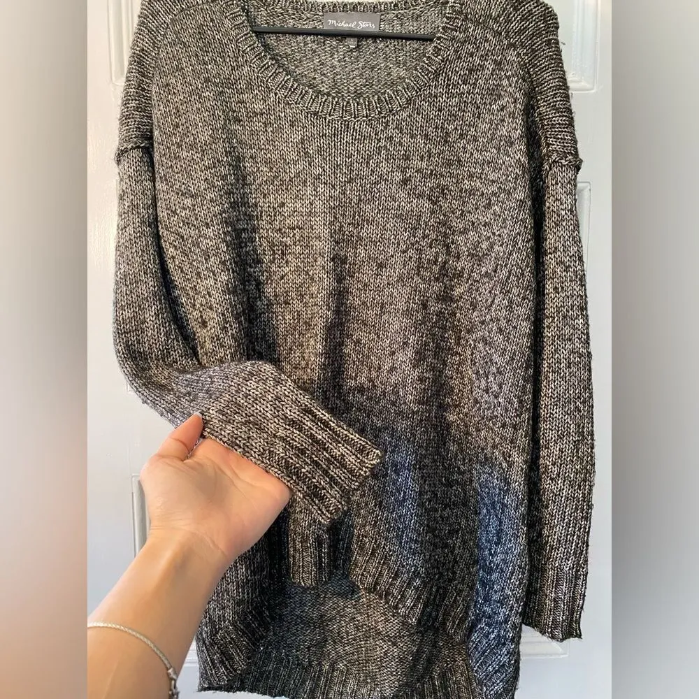 Michael Stars | Crewneck Chunky Knit Pullover Sweater Black Multi Sz Small - Image 6