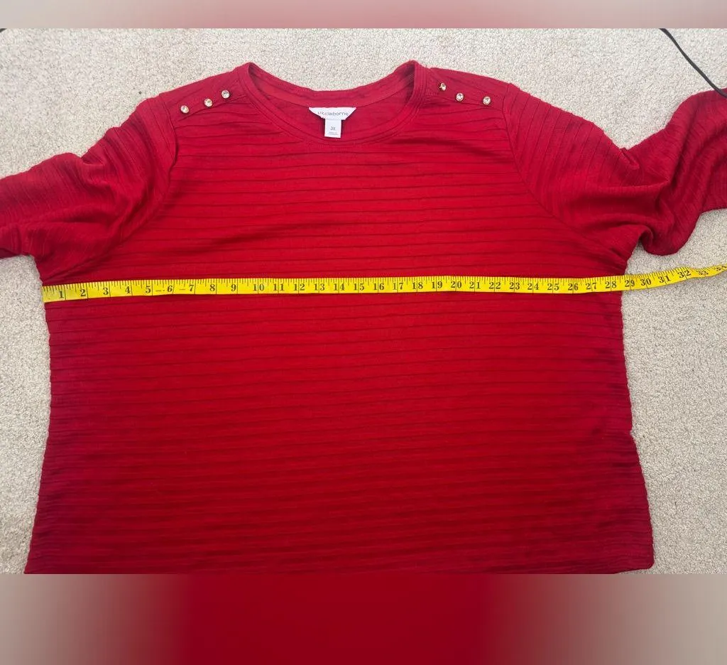 Women’s Red Liz Claiborne Long Sleeve Top - Image 5