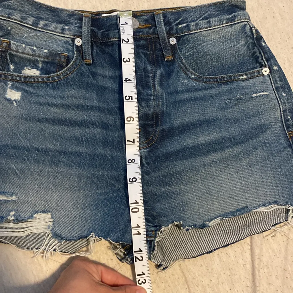Frame Blue High Rise Distressed Denim Cutoff Shorts Women’s Size 23 Festival - Image 10
