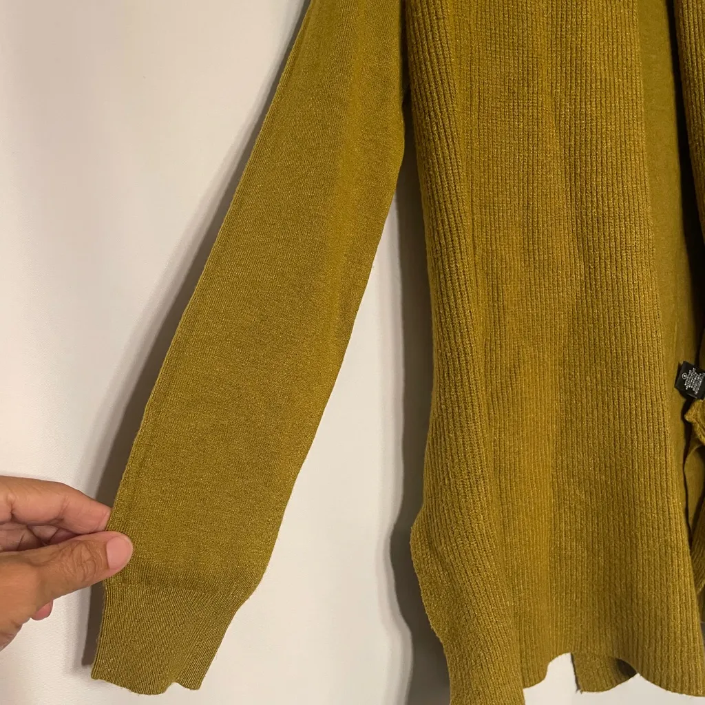 Cyrus Cardigan Women’s Small NWT  Open Front knitted Dark Mustard Warm Soft - Image 12