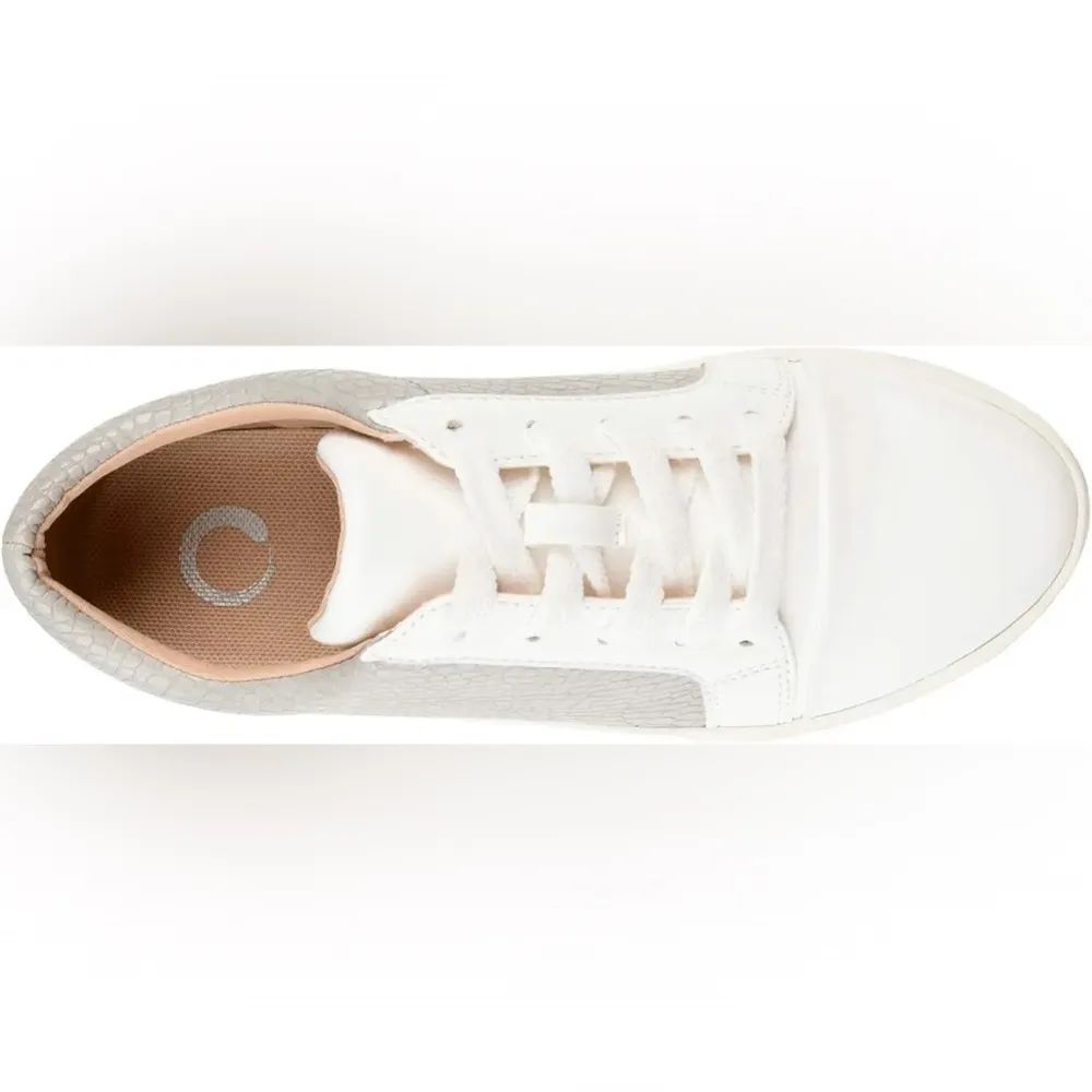 Journee Crew Comfort Foam™ Lynz Sneakers Gray White Faux Python 9.5 EUC - Image 2