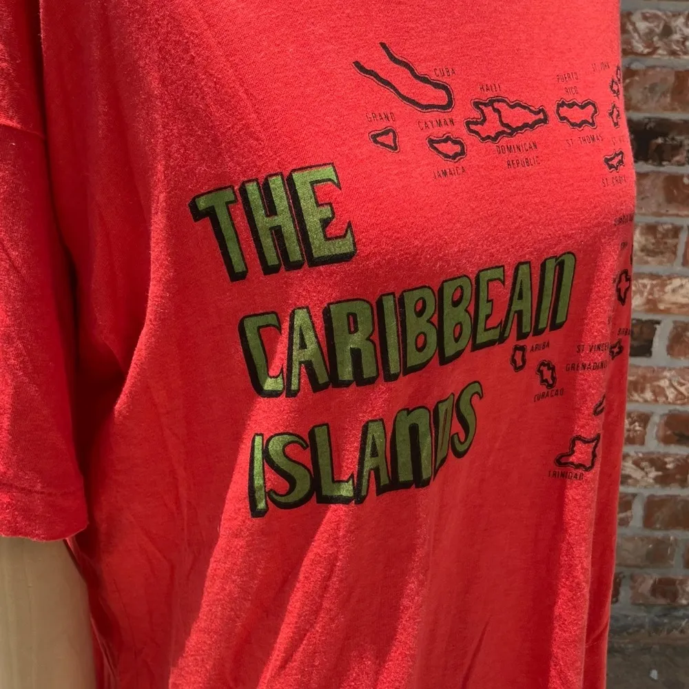 The Caribbean Islands vintage tourist t shirt with labeled countries / L / EUC Size L - Image 11