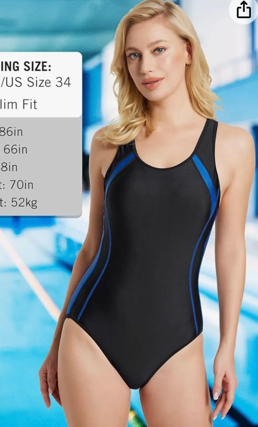 Women's Racerback Athletic One Piece Modest Bathing Suit - Image 5