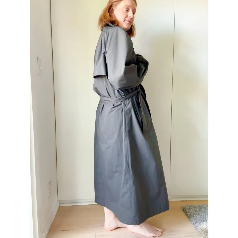 Vintage 80s Rain Trench coat Size Womens XL Mens L Gray Old Money Twee Classic - Image 5