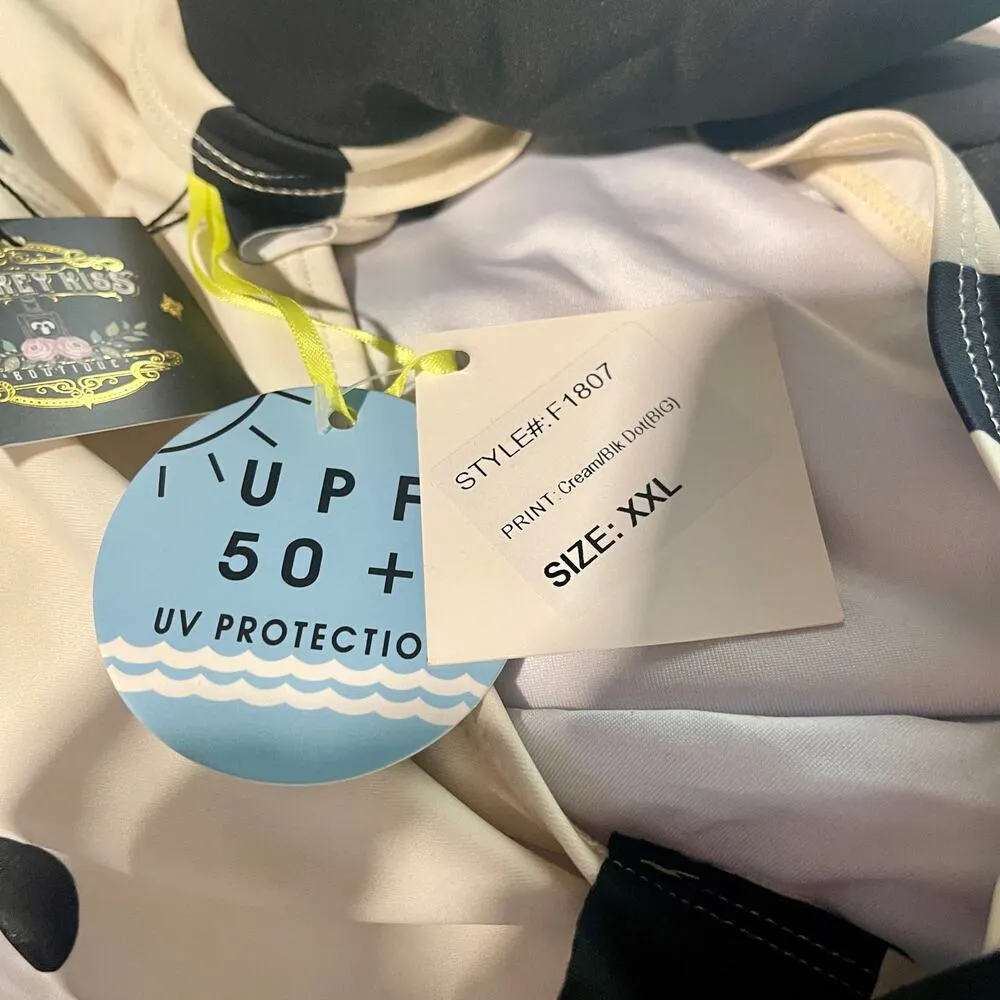 Marina West Swim One Piece Swimsuit White Polka Dot Size XXL New With Tags - Image 8