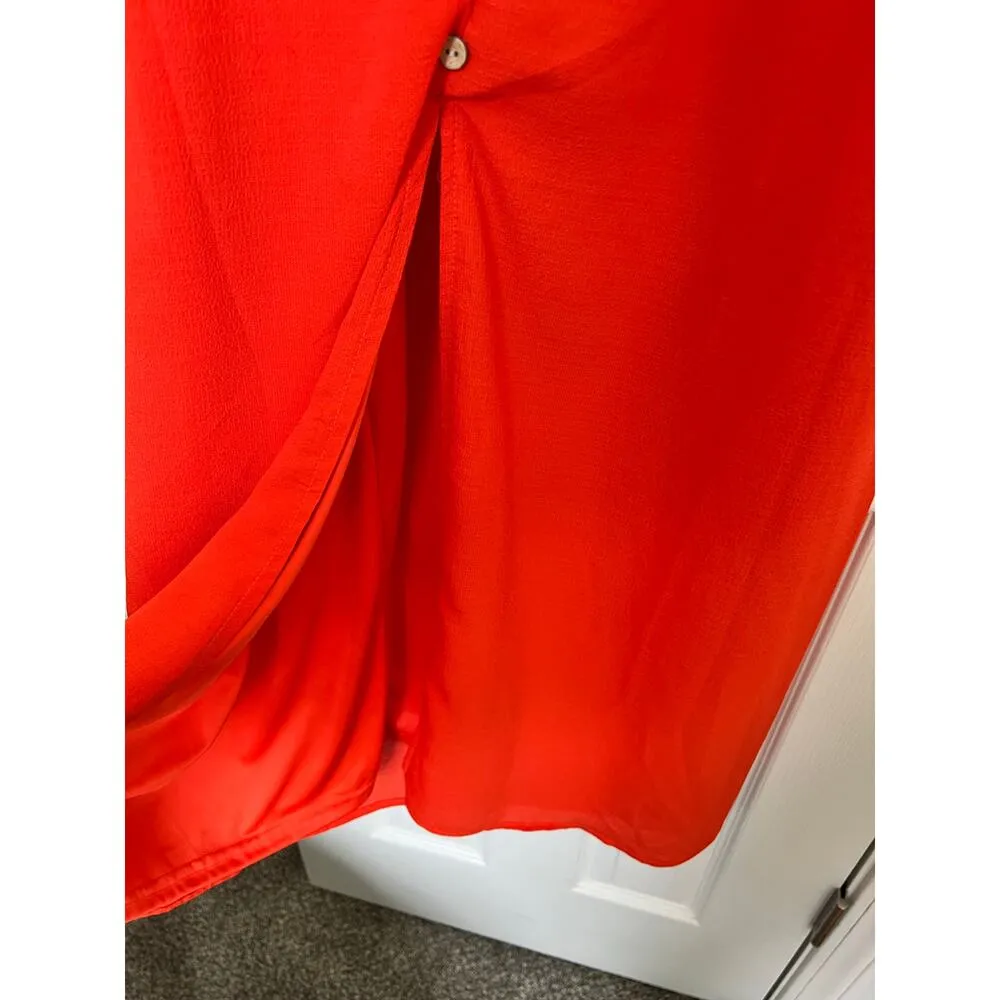 Spense Spaghetti Strap Long Maxi Dress with Front Slit Size 18 Orange - Image 9