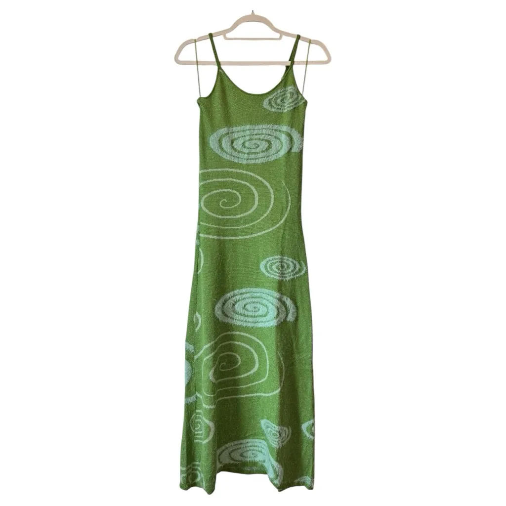 House of Sunny The Galaxy Hockney Midi Dress in Grass Green, X - Image 9