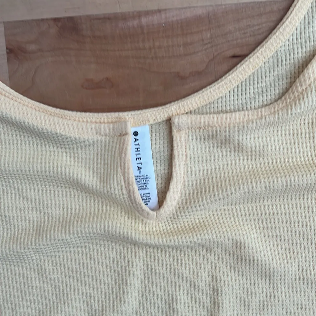Athleta Wind Down Yellow Waffle Sleeveless Sleep Cami Top  - NWT - Image 11