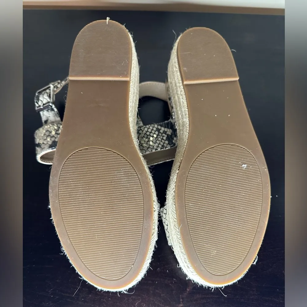 Steve Madden Fifer Python Snake Print Espadrille Wedge Sandals - Image 9