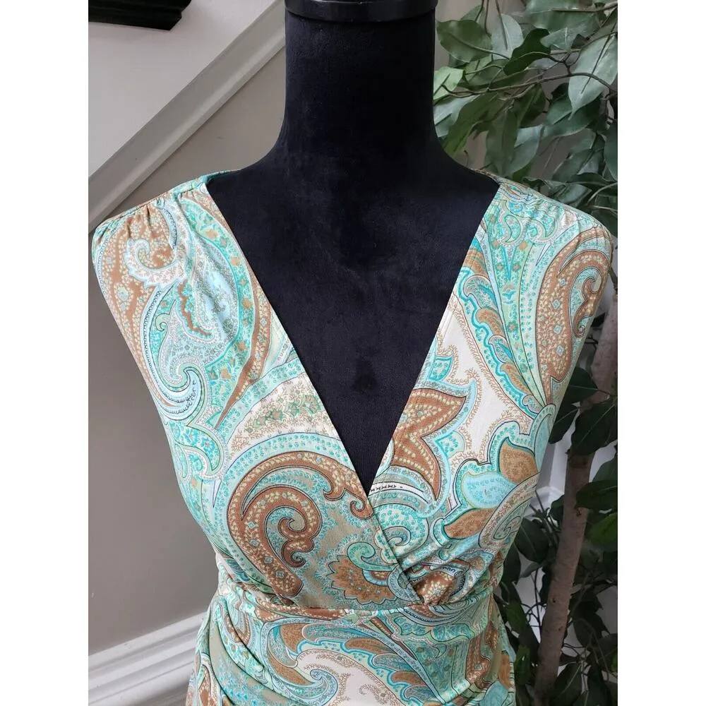 Merona Women's Multicolor Polyester V-Neck Sleeveless Knee Length Dress Medium - Image 6