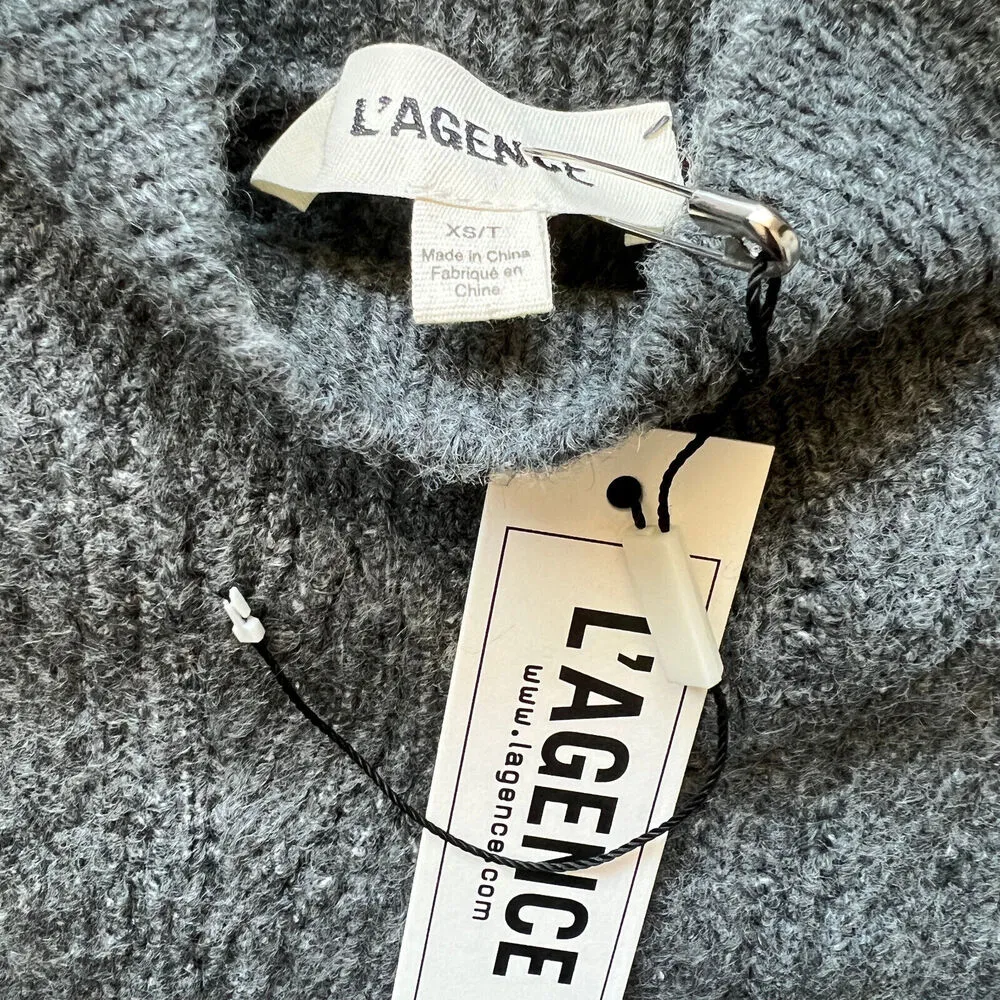 L’Agence Sweater Vest Extra Small Pullover With Shoulder Pads Gray - Image 2