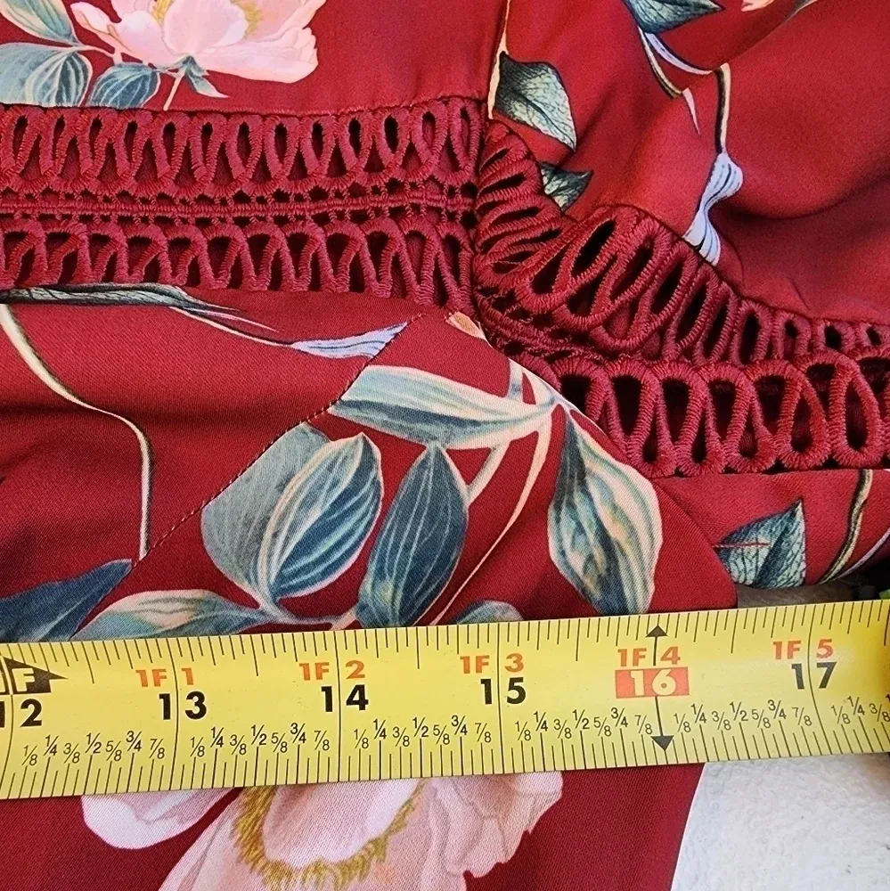 KEEPSAKE The Label Do It Right Mini Dress size M floral cutout Red Size M - Image 10