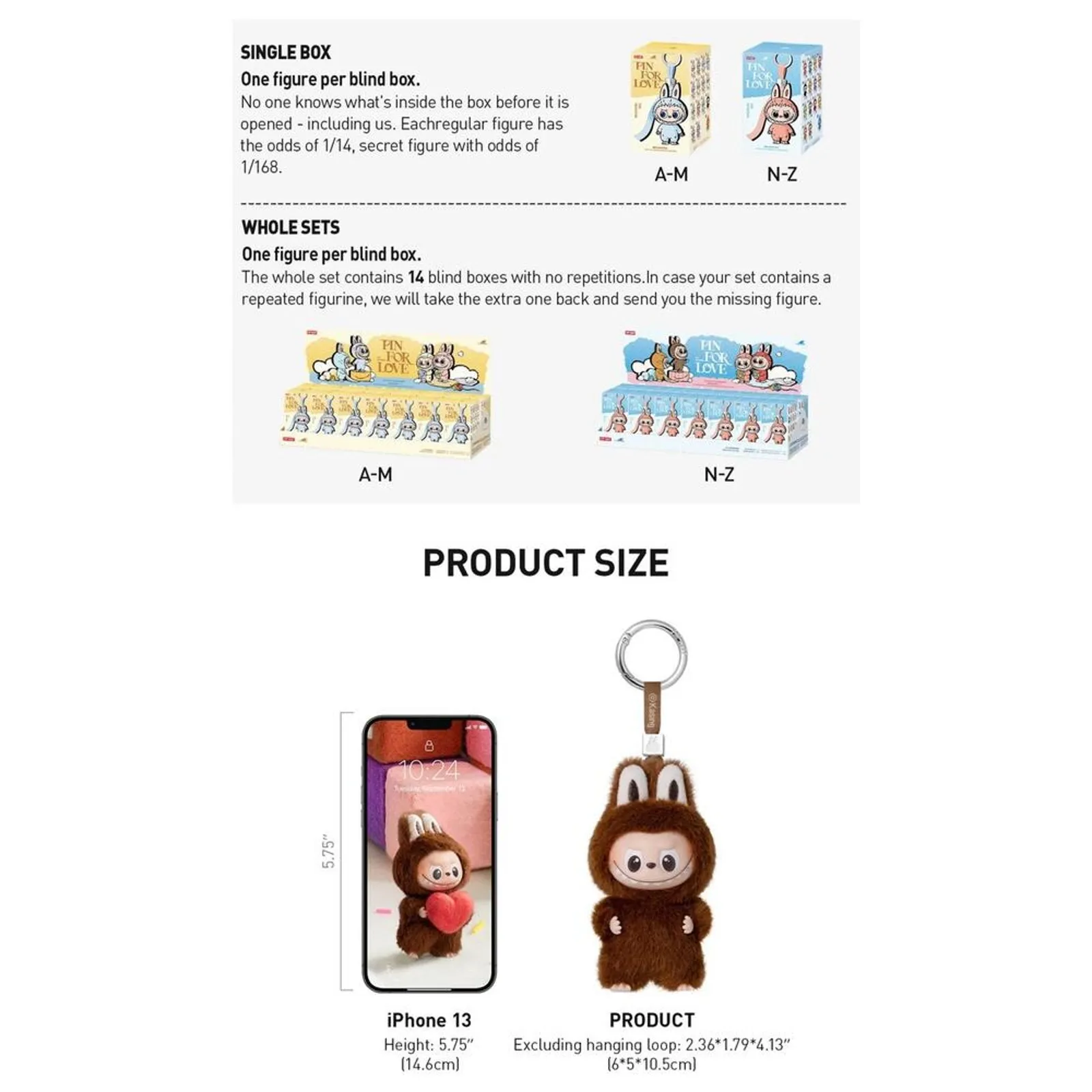 Pop Mart Pin For Love Plush Pendant Letter D Light Blue – Open Box - Image 3