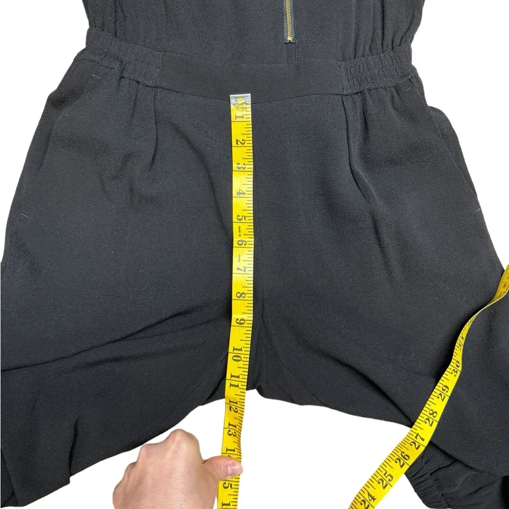 J. Crew Asymmetrical Zip Jumpsuit Black Jogger Ankle Elastic Waist Sleeveless 4P - Image 13
