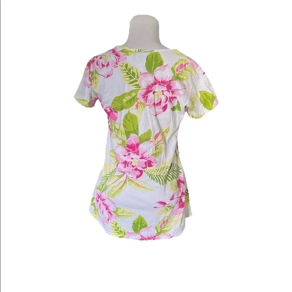 Reformation Tropical Island Floral Tunic Surplus Fabric Top | Small | Pink/Green - Image 3
