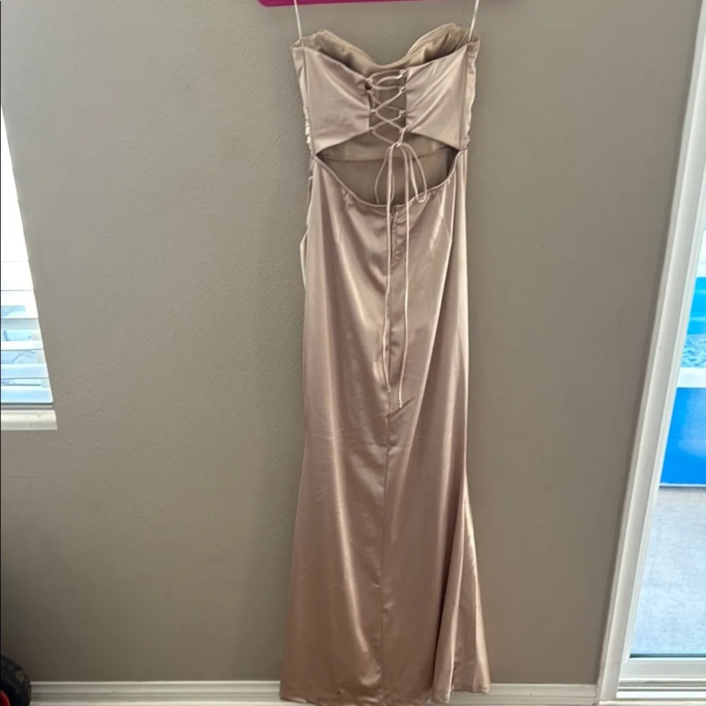 Windsor Cream Maxi Gown with Spaghetti Straps - Image 6