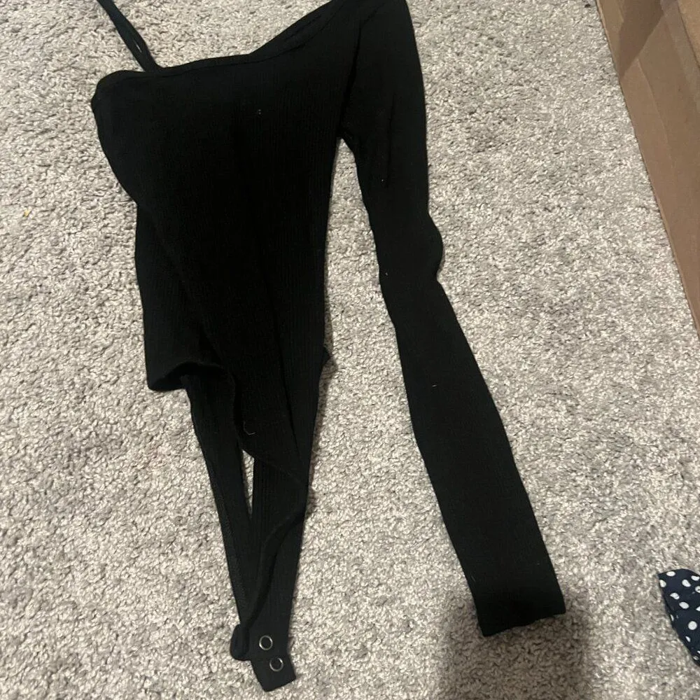 American Eagle ribbed black bodysuit xs - Image 2