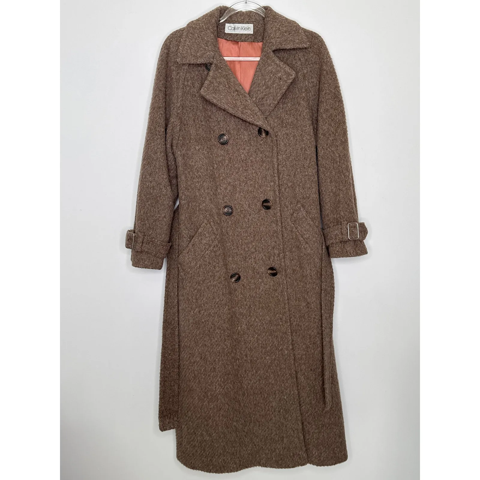 Vintage 1970s Calvin Klein New York Wool Trench Coat Raglan 8 - Image 14
