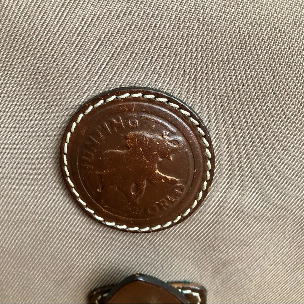 Hunting World Authentic RARE Shoulder Canvass Leather Brown Tan Messenger Bag - Image 5