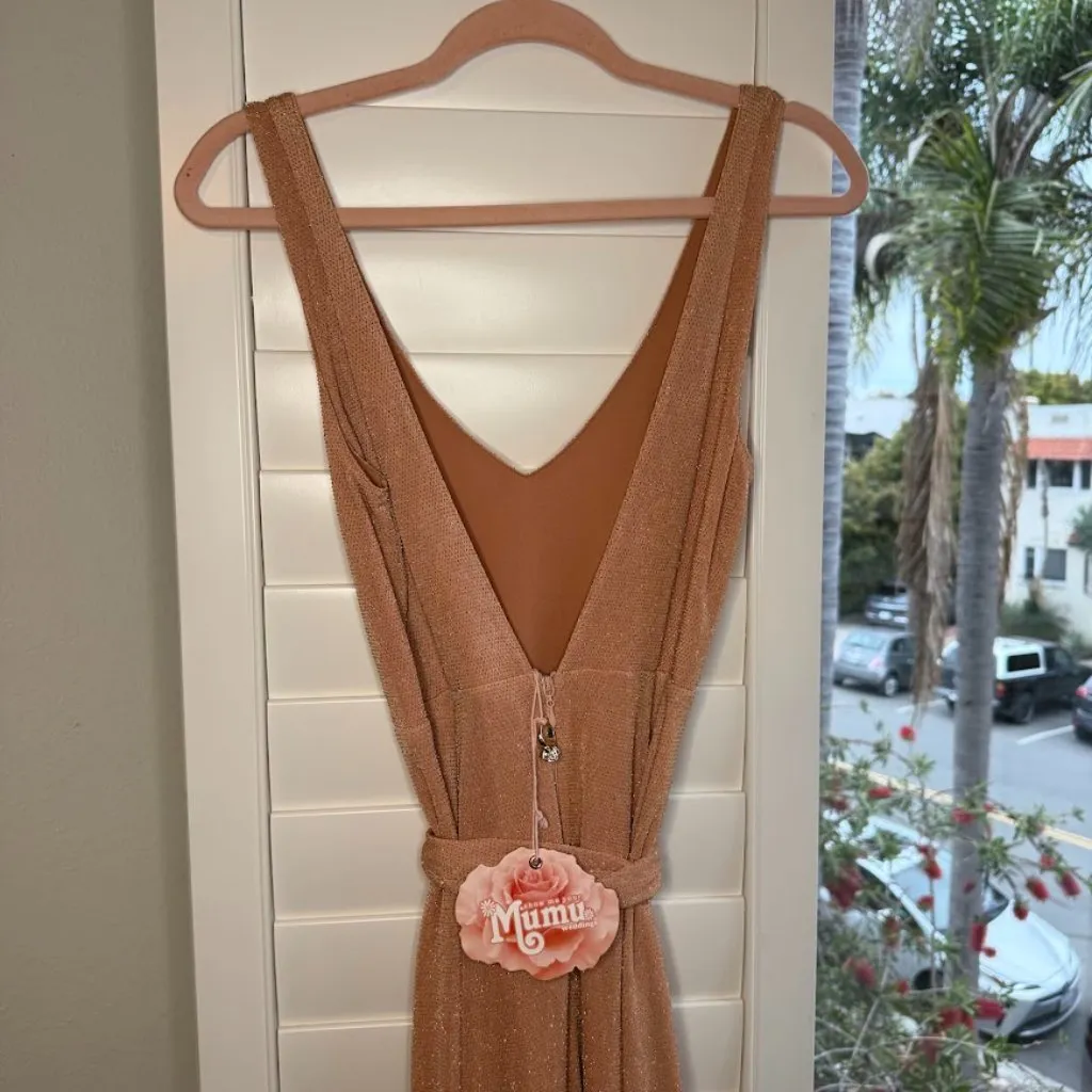 Show Me Your MuMu "Jenn" dress in Golden Coral size Small NWT - Image 4