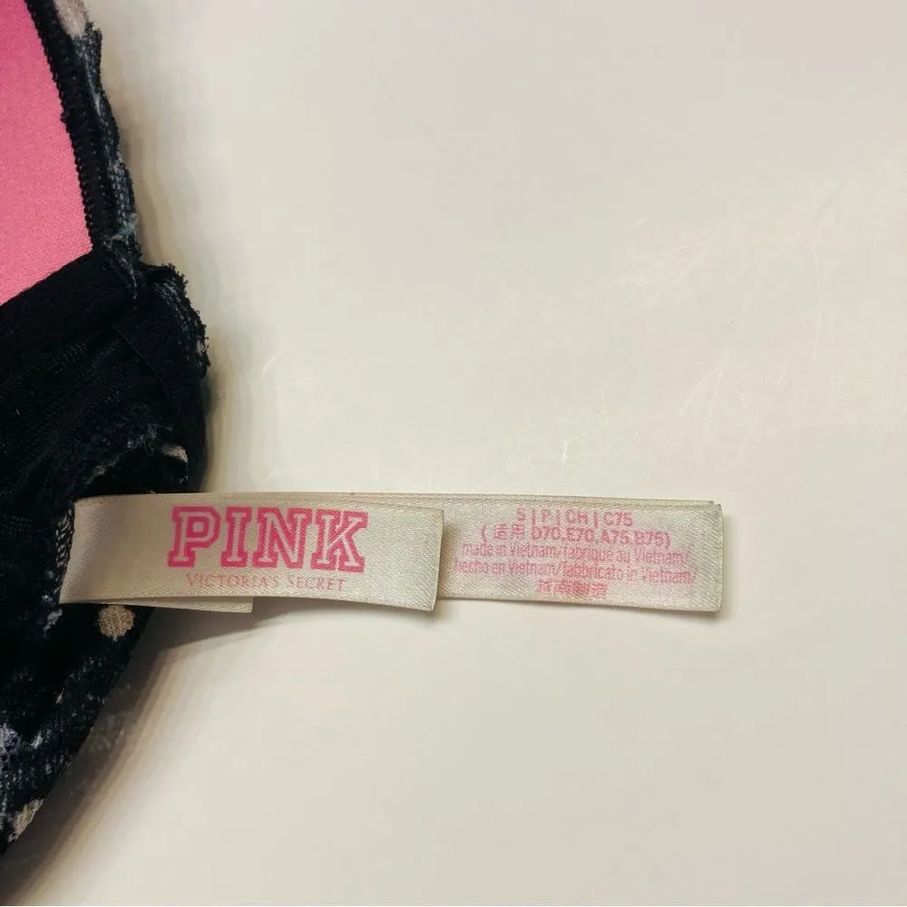 Victoria's‎ Secret Pink Lace Bralette Bra Racerback Lightly Lined Sz Small Black - Image 7