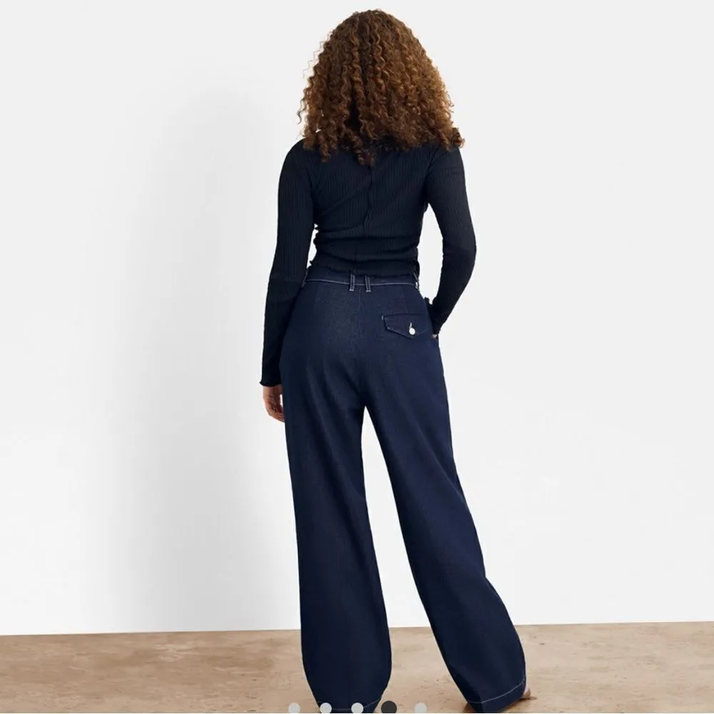 NWT Sam Edelman Circus Low Rise Denim Trouser in Rinse Dark Wash- Size 28 - Image 3