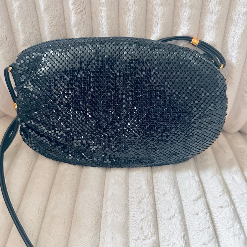 Whiting & Davis Black Mesh Purse Handbag Vintage Hollywood - Image 4