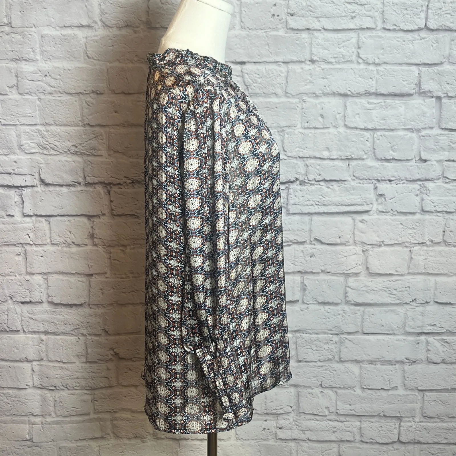 Maison d'Amélie Women's L Multicolor Blouse 100% Polyester Chiccore Boho Blue Size L - Image 2