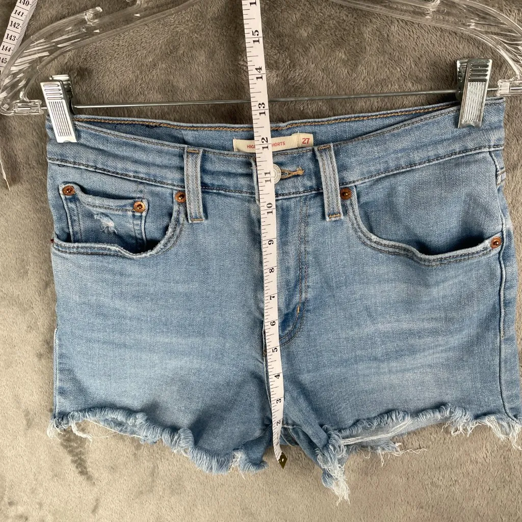Levi’s High Rise Denim Shorts Women’s 27 Cutoff Distressed Minimal Y2K Coastal - Image 6