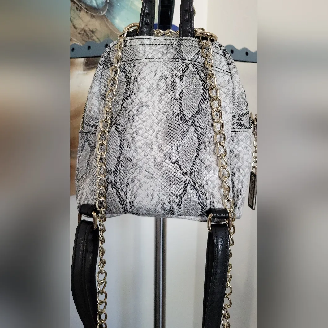 Guess Mini Snakeskin Print Chain Backpack - Image 4