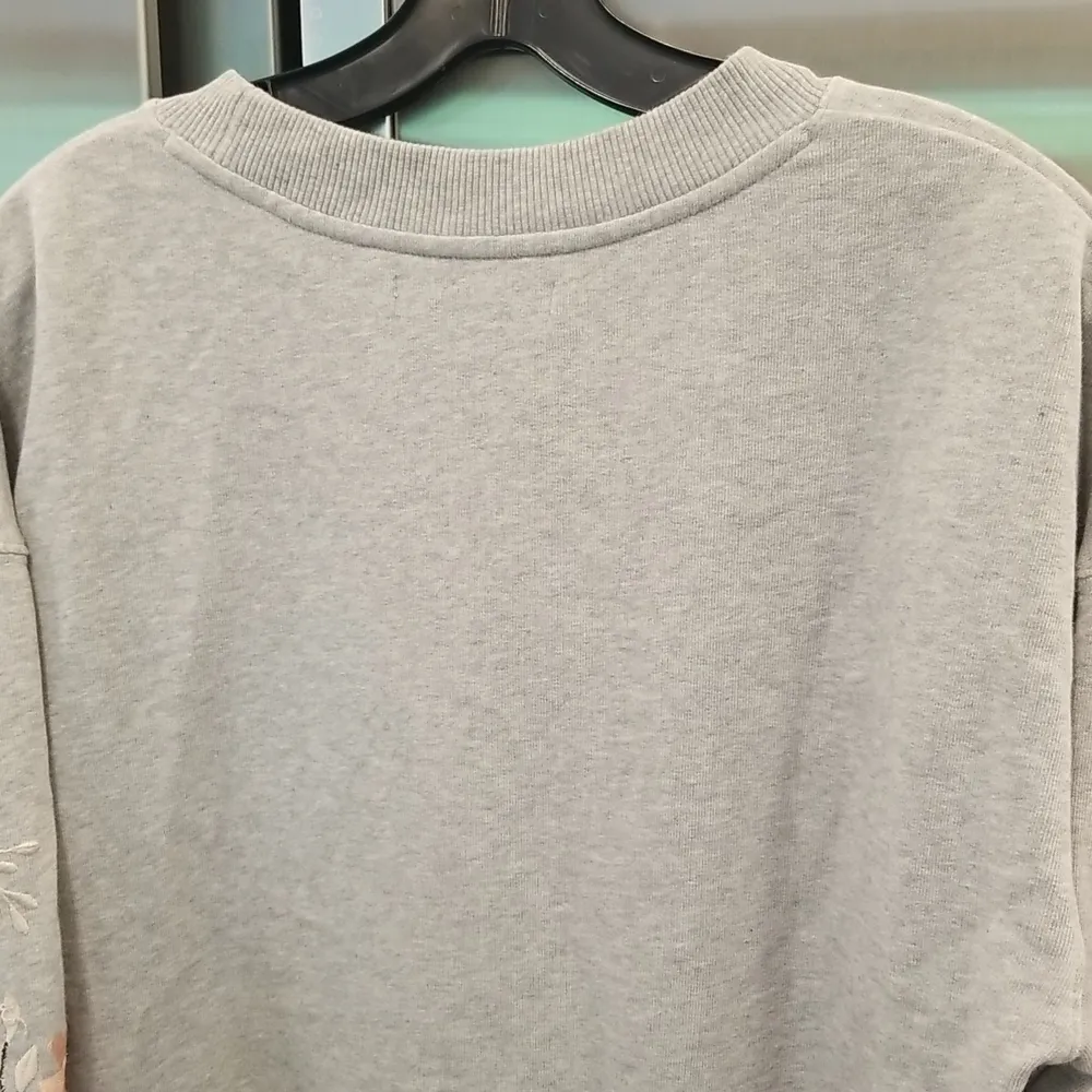 💕ALLSAINTS💕 Margot Floral Embroidered Cotton Jersey Sweatshirt ~ Oversized XS - Image 9