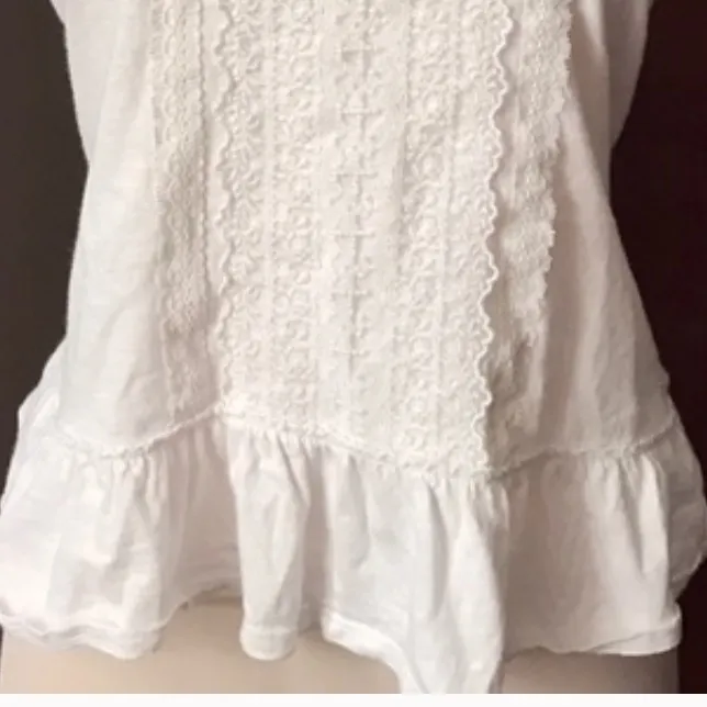Hollister Vintage White Crochet Lace Peplum Tank Top - Image 5