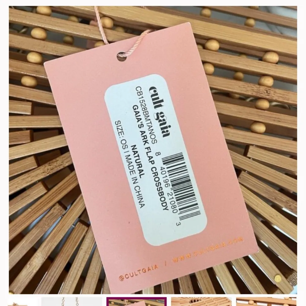 CULT GAIA
Ark Cutout Bamboo Flap Crossbody Bag In Natural NWT $260 summer purse - Image 7