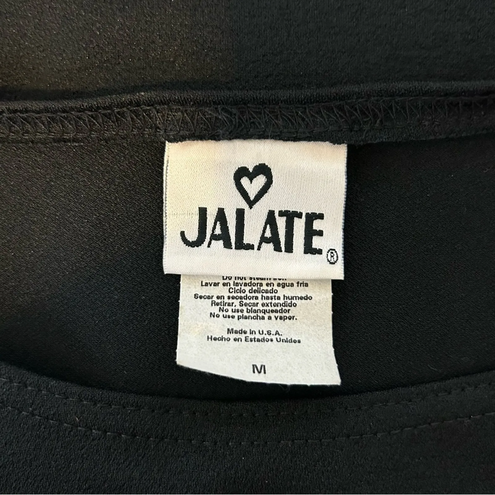 Vintage Jalate‎ Black Sleeveless Dress Floral Border Mini Casual Party Medium - Image 4