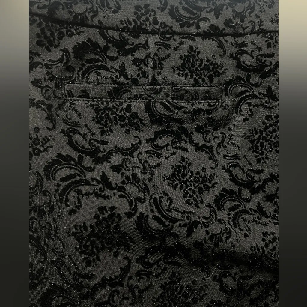 Charter Club Women’s  Velvet Floral Black straight leg pants - Image 7