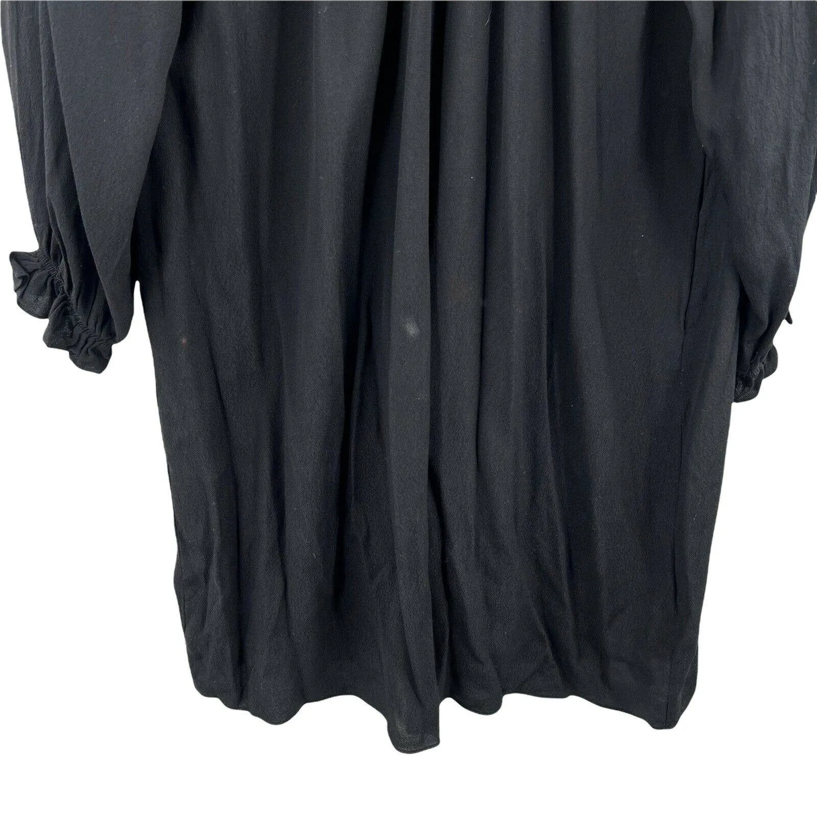 & Other Stories Black High Neck‎ Long Sleeve Rayon Dress Size 8 - Image 3