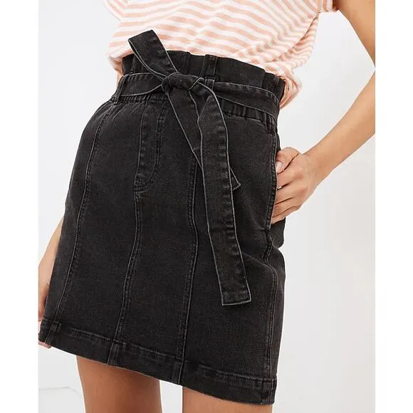 Madewell Stretch Denim Paperbag Short Mini Skirt XS Women’s Lunar Wash AO381 - Image 2