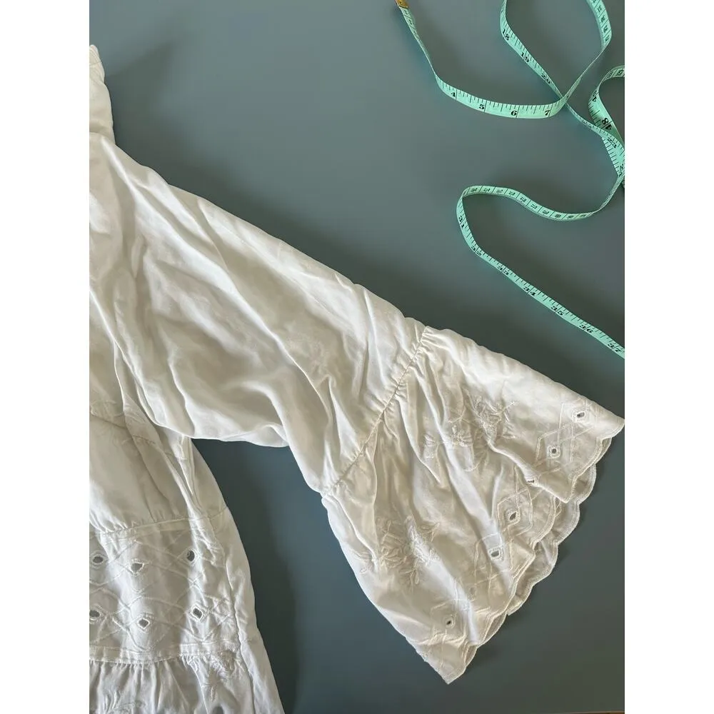 Soft Surroundings womens white Icon Melissani tunic size S deep v neck lace - Image 8