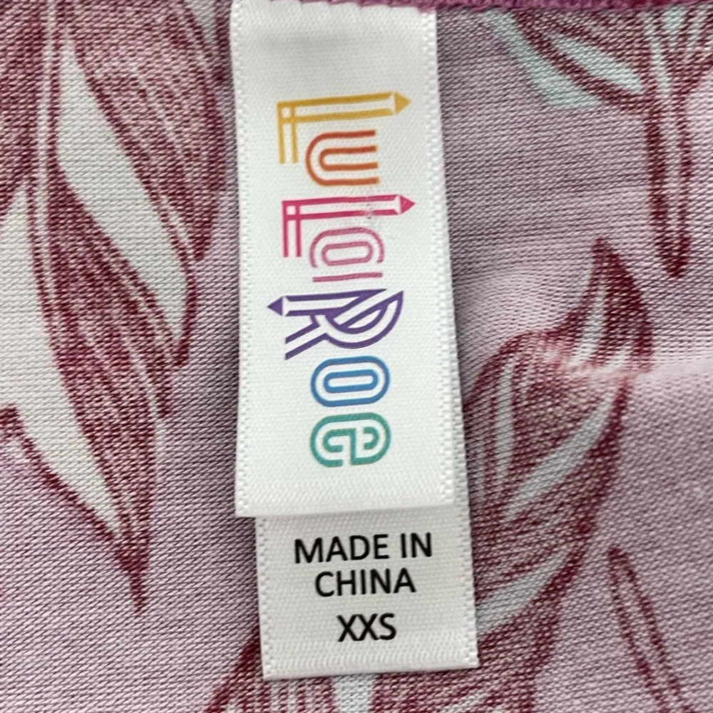 Lularoe Irma Feather Print Scoop Neck Hi-Lo Hem Short Sleeve TShirt Size XXSmall - Image 4