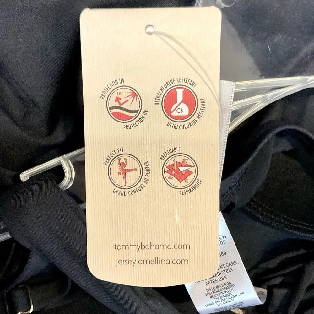 Tommy Bahama Black Swimsuit Sun Cat High-Neck One-Piece NWT Sz 8 Swim Neutral - Image 5