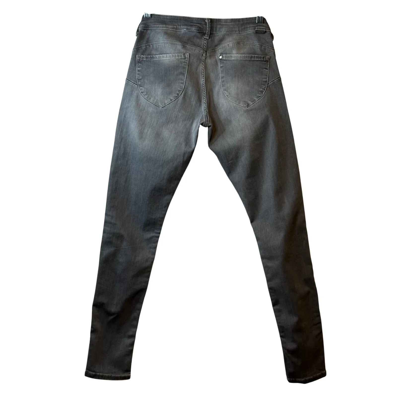 H&M Gray Wash Distressed Skinny Denim Jeans‎ Grunge Casual Pants Size 27W 30" # - Image 4