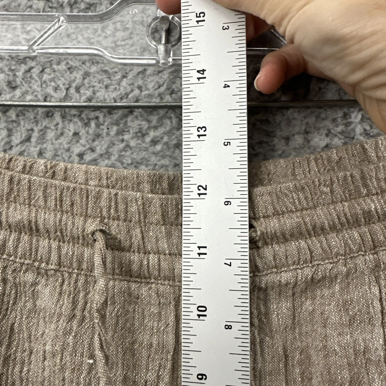 J. Jill PureJill Pull On Wide Leg Pants Linen Lagenlook Beach Boho Women Medium Brown - Image 7