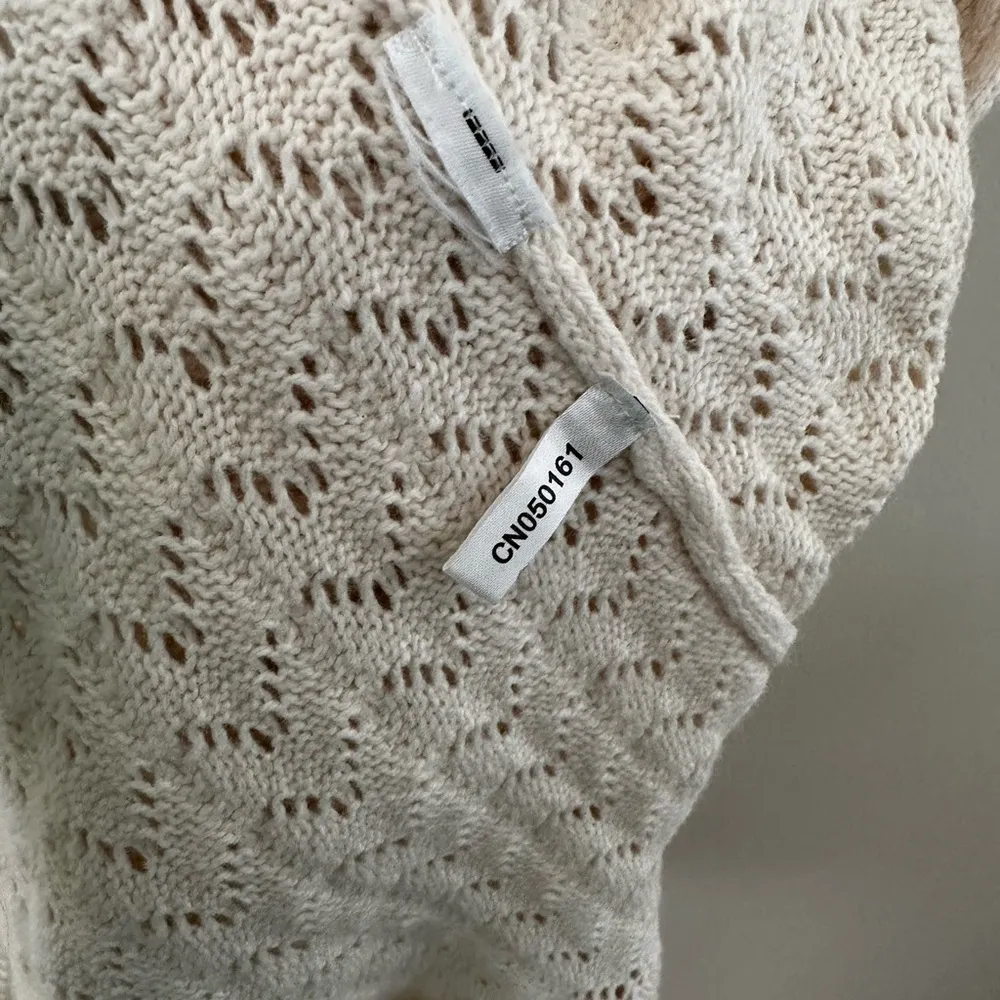 HAPPY X NATURE RUFFLE IVORY WHITE SWEATER DRESS L Size L - Image 9