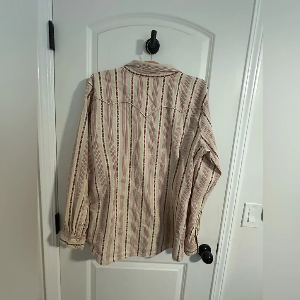 Wrangler Retro Americana Snap Front Western Shirt Serape Striped Print XXL - Image 2