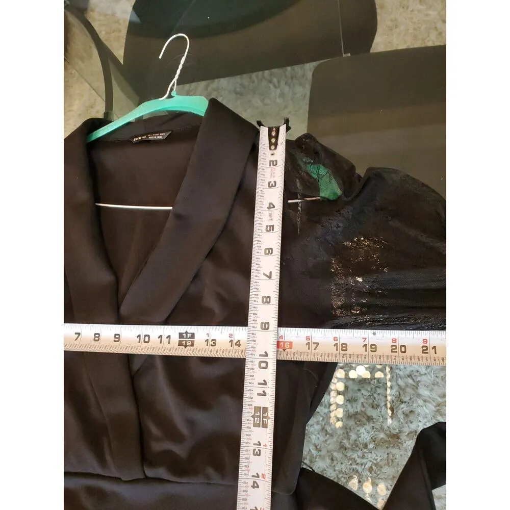 SHELN Women's Black Solid Polyester V - Image 11