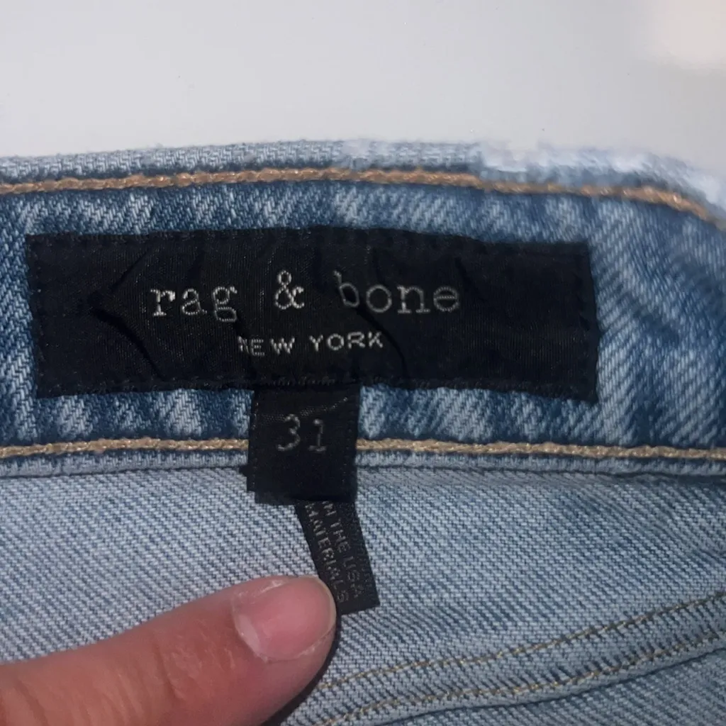Rag & Bone Farrah Cigarette Skinny Ankle Raw Hem Medium Wash Denim Jeans 31 - Image 3