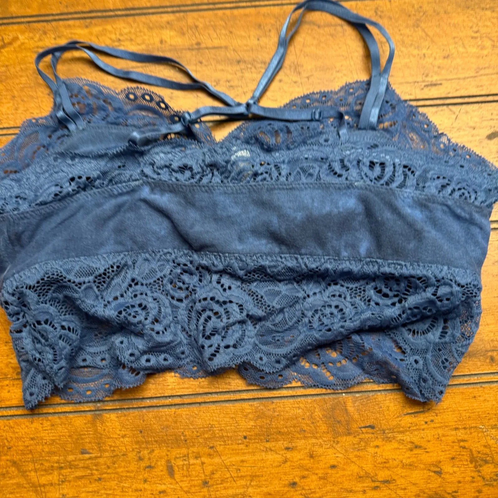 Mudd Blue Tie Dye Lace Trim Bralette Crop Top Women's Size Medium - Image 4