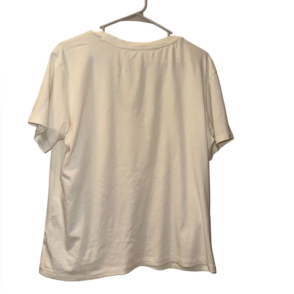 Nordstrom Treasure & Bond Women's 100% Cotton Cream T-shirt Relaxed loose fit - Image 3