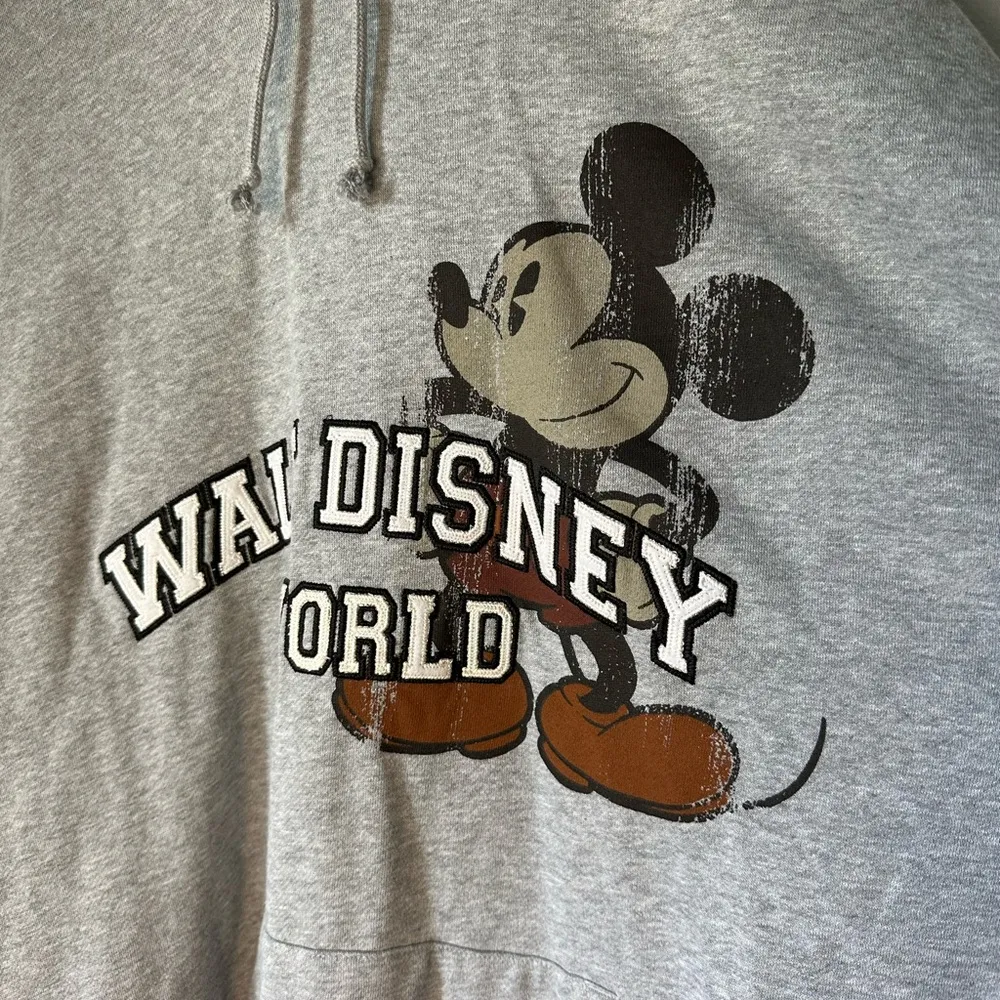 DISNEY Mickey Mouse Hoodie Pullover Pockets Oversized Grey Size XXL - Image 2