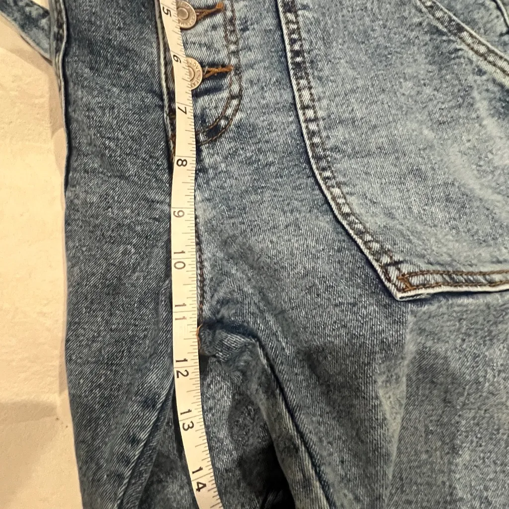 Denim jeans high waisted button fly with Tie Belt size 28 Blue - Image 8